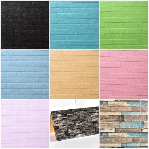 Queenbox 13.8x11.8in 30pcs Faux Brick Wall Panels Peel and Stick, Stone Texture - Image 5