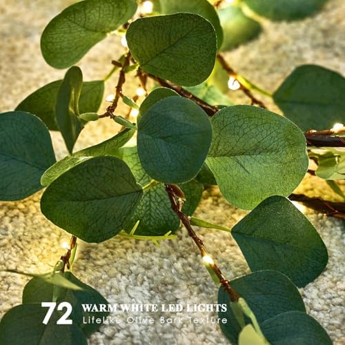 Lighted Artificial Eucalyptus Garland 6FT 96 LED - Image 4