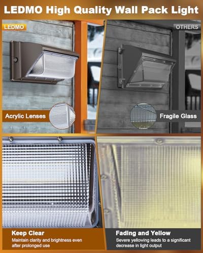 ledmo LED Wall Pack Light Size Update Dusk to Dawn Lighting 120W - Image 3