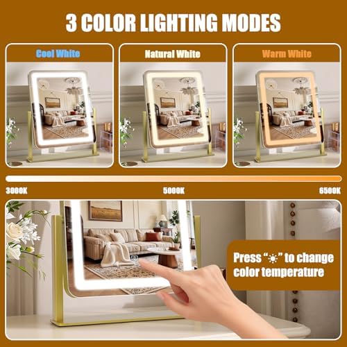 Vanity Mirror with Lights, HD Mirror, Smart Touch with 3-Color Lighting - Image 4