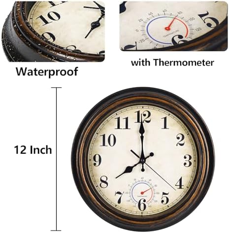 Wall Clock Silent Non Ticking Vintage Wall Clocks - Image 2