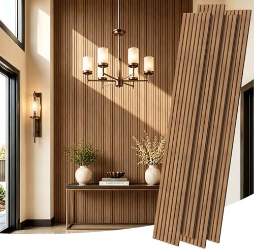 RITOLLO Wood Panels for Wall, 4 Pack Wood Slat Acoustic Panels, 118 x 11 in 3D by Ritollo