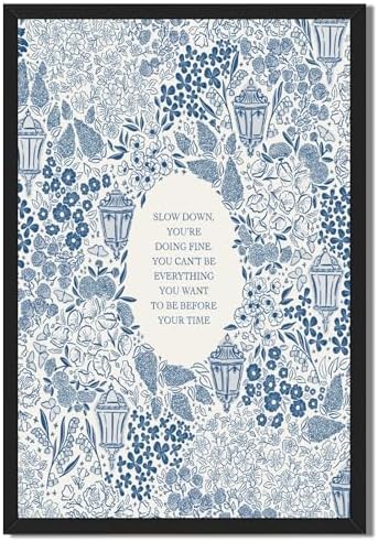 Framed Slow Down Youre Doing Fine Motivational Wall Art Music Quote Posters by Unknown