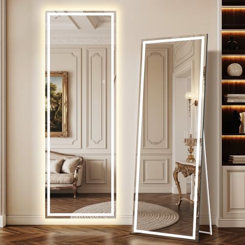 Delma LED Full Length Mirror, Dimmable & 3 Color Lighting, by Delma