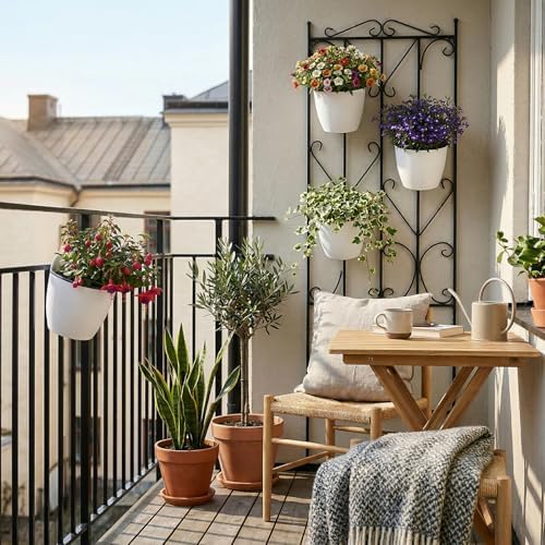 MyGift 7.5 Inch Wall Planters for Indoor Plants, Flower Cactus Herbs Plant - Image 4