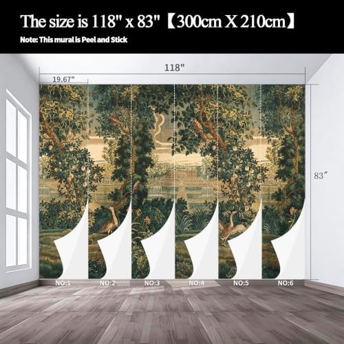Lush Green Plants, Rare and Exotic Animals, and self-Adhesive murals of the - Image 3