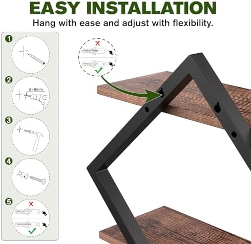 2 Pack Floating Wall Shelves Plant Holders - Image 4