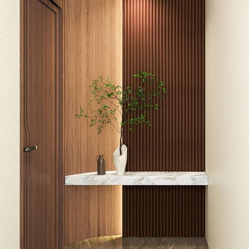 Art3d 108 x 5.7 Inch Fluted Wood Textured Slat Wall Panel, Beaded Walnut - Image 3