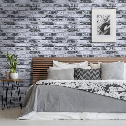 Commomy Faux Brick 3D Wall Panels Peel and Stick 12 pcs of 22.8" x 11.8" - Image 3