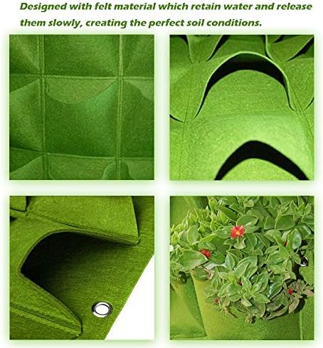 Hanging Planting Grow Bags, 64 Pockets Hanging Vertical Wall Planter Wall - Image 3