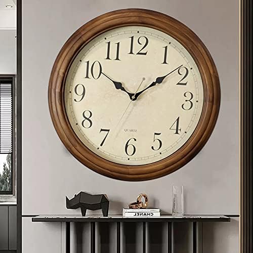 CHIRAY 16-Inch Solid Wood Silent Non-Ticking Decorative Wall Clock - Image 5