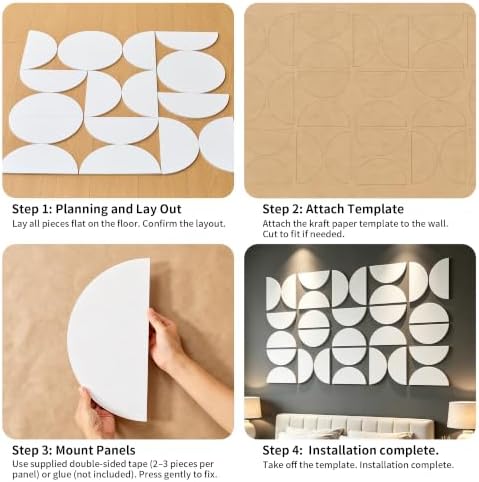 Half Circles 3D Wall Panels, Wall Decor Accents, Geometric Art, Large Wall Art - Image 6