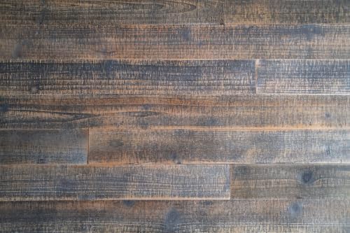 Rustic Brown Solid Wood Wall Planks, Nail Up Barn Panels 10 sq ft by Holydecot