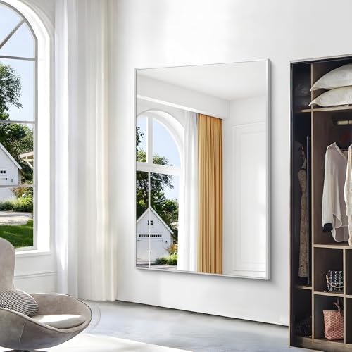 BONEWEI Silver Bathroom Mirror, 60x40 inch Wall Mirror - Image 3