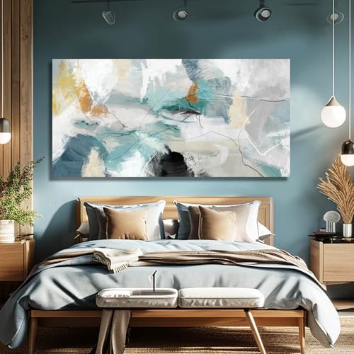 SOUGUAN Green Wall Art Abstract Wall Decor Teal Pictures Canvas Prints Artwork - Image 3