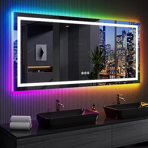 LOAAO 77"X36" RGB LED Bathroom Mirror - Image 2