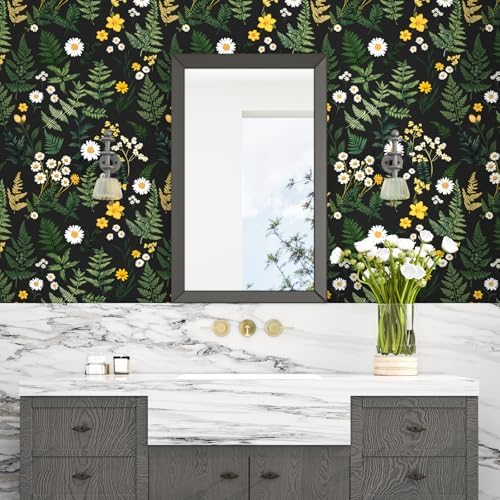 Vintage Dark Fern Botanical Peel and Stick Wallpaper 17.5" x 118" - Image 6