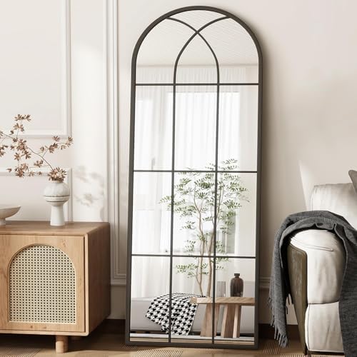 Arched Full Length Mirror 56"x22", Metal Wall Mounted or Leaning Mirrors by TinyTimes