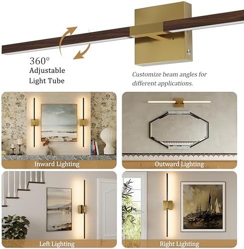 Rayogale Gold & Walnut Wireless Wall Sconce - Image 2