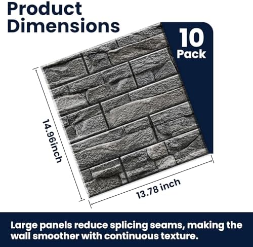 3D Wall Panels Peel and Stick, 3D Brick Wallpaper Peel and Stick, Faux Stone - Image 2