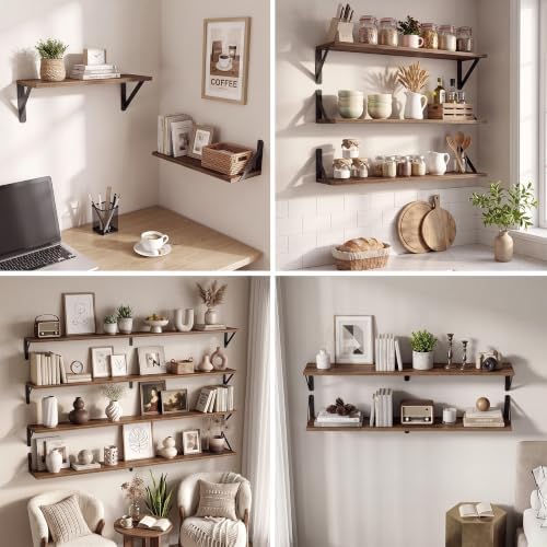 Walnut Shelves for Wall 24x6 Inch - Image 7