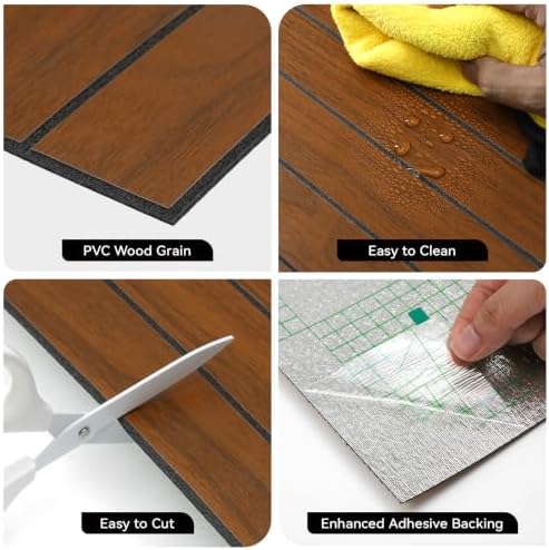 CUCOS Dark Brown PVC Slat Wall Panels, 11.8 in Square, 10 Pack - Image 6