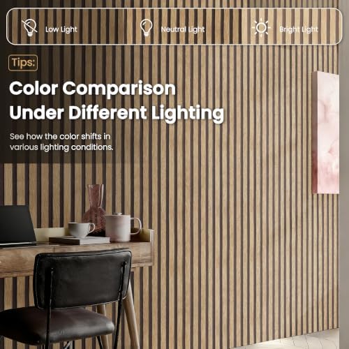 Abyssaly Brown Wood Slat Wall Panel Peel and Stick Wallpaper - Image 6