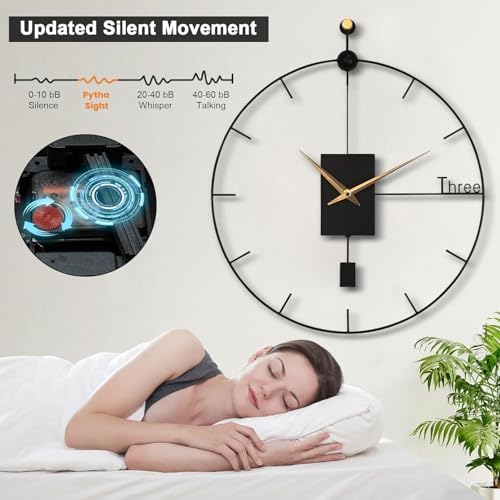 Large Wall Clock Living Room Decor 23"Modern Wall Clock - Image 4