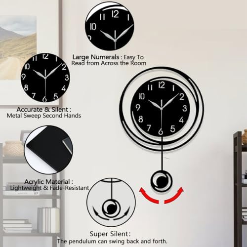 Modern Minimalist Pendulum Wall Clock Silent Clock - Image 4