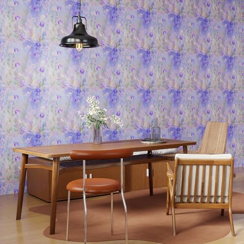 17.7"x118" Purple Floral Peel and Stick Wallpaper Vintage Contact Paper - Image 4