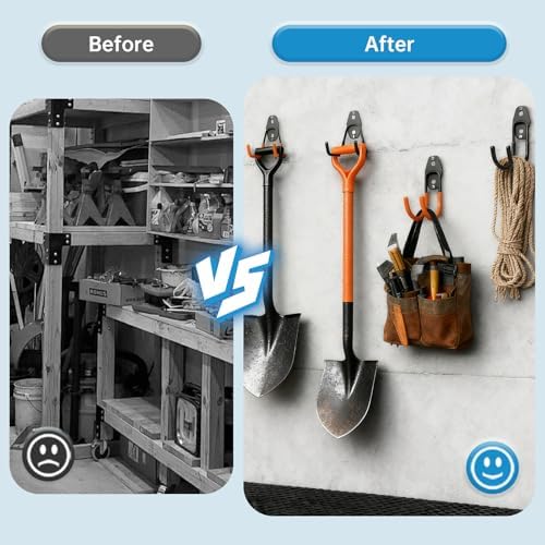 GeeWatom Garage Storage Utility Hooks，Garage Garden Tool Organizer，Steel Wall - Image 4