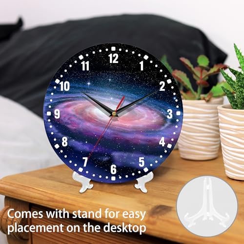 SPUNKER Clocks for Living Room, Spiral Galaxy Kitchen Wall Clock, Milky Way - Image 3