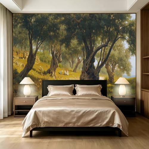 The Classical Realistic Style self-Adhesive Mural of Olive Orchard Scenery is by SIDIANYA