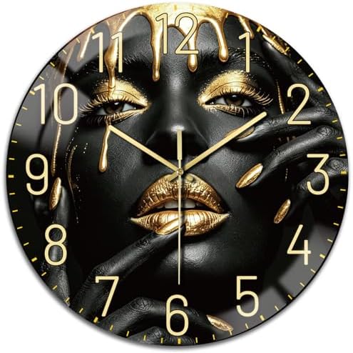 peacoblue Gilded Face Art Wall Clocks Battery Operated by PEACOBLUE