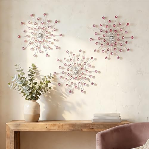 ZEXUIRU 3 Set Silver Starburst Wall Art by ZEXUIRU