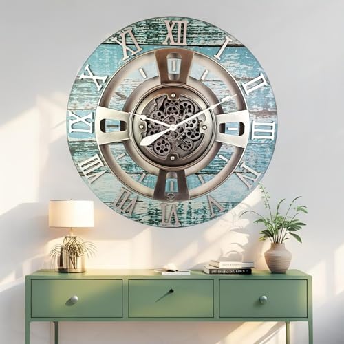 ImprovingLife The Gears Clock Real Moving Gear Wall Clock England Line) - Image 2