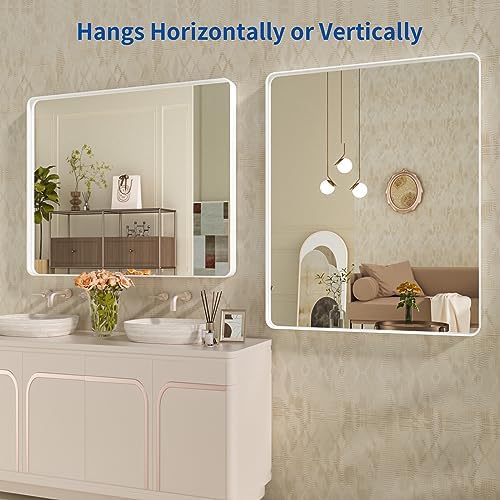 WEER White Bathroom Vanity Mirror 40x30 Inch - Image 5
