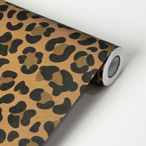 Leopard Peel and Stick Wallpaper Yellow Leopard Print Waterproof Removable Self by LUKUUI