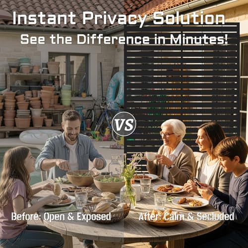 72" H Metal Outdoor Privacy Screen – Freestanding Rustproof Louvered Fence Panel - Image 4