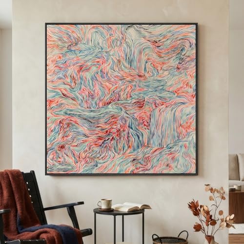 Extra Large Framed Colorful Abstract Wall Art Decor by Cuspin