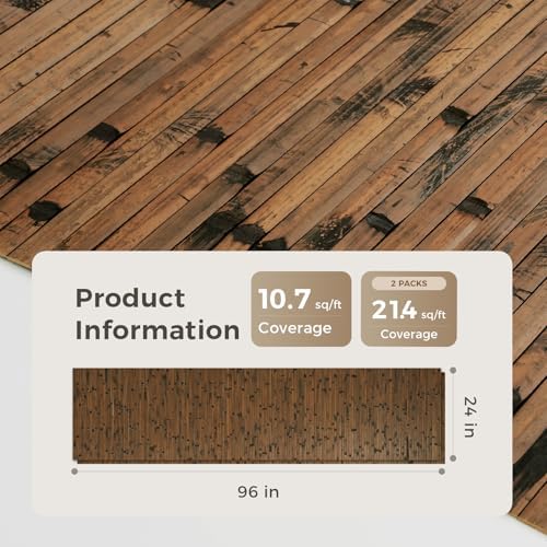 OUZUGIE 2 Pack 96x24 Inch Natural Bamboo Wall Panel - Image 2