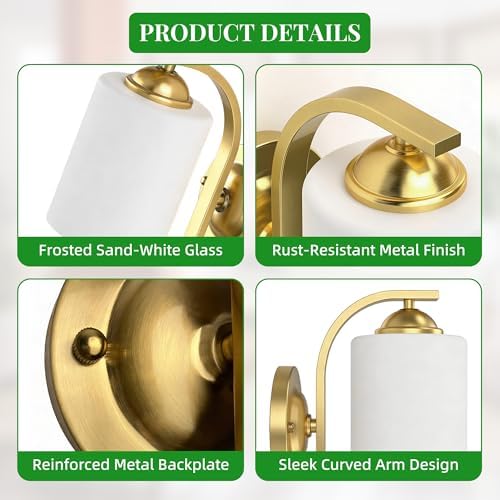 Phaosio Gold Wall Sconces Lights - Image 4