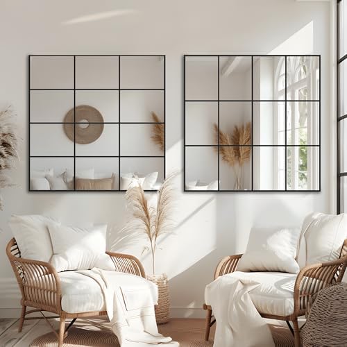 Antok Wall Mirror, Metal Framed Wall Mounted Mirror, Hanging or Leaning - Image 3