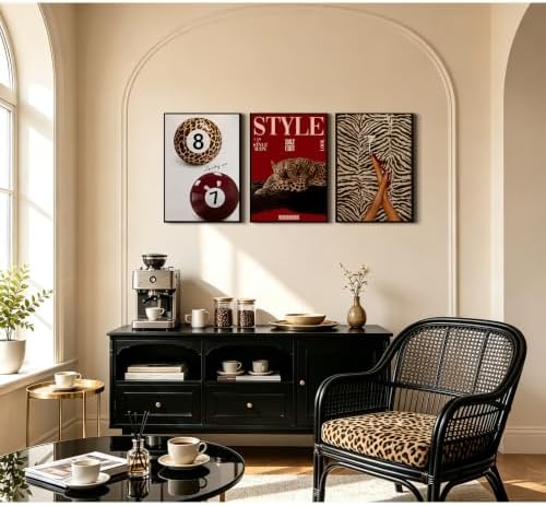 Red Cheetah Wall Decor Prints Leopard Pictures Aesthetic Poster Preppy Art - Image 3