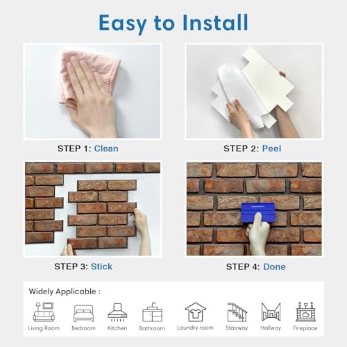 COMSTICKC 3D Peel and Stick Faux Brick Wall Panels - Image 6