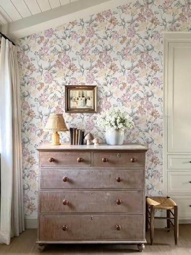 Dimoon Floral Wallpaper Peel and Stick Vintage Contact Paper Blush Pink - Image 5