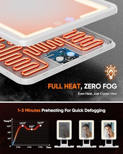 Heated Shower Mirror Fogless for Shaving - Image 4