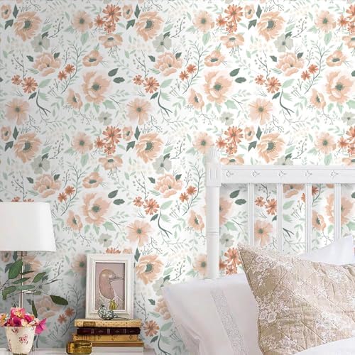 Heroad Brand 16.1"x196" Boho Floral Peel and Stick Wallpaper Retro Flower - Image 5