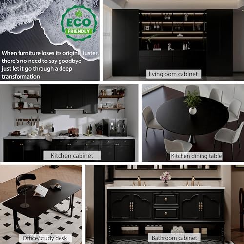 15.7" x 394"Black Wallpaper Matte Black Contact Paper Self Adhesive Peel and - Image 4