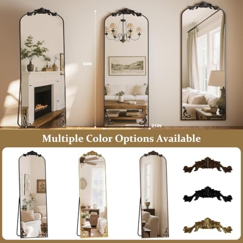 Easly 21"x 64" Arched Full Length Mirror, Freestanding Floor Mirror - Image 5